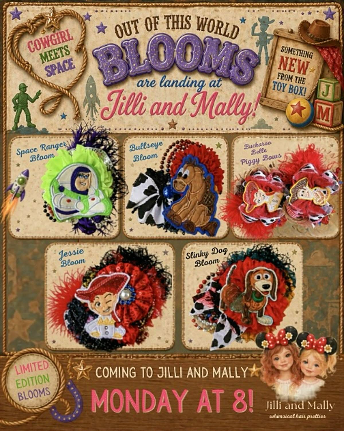 Buckaroo Belle Hair Bows *Single or Piggy set* Pre-order 4 wk turnaround time*
