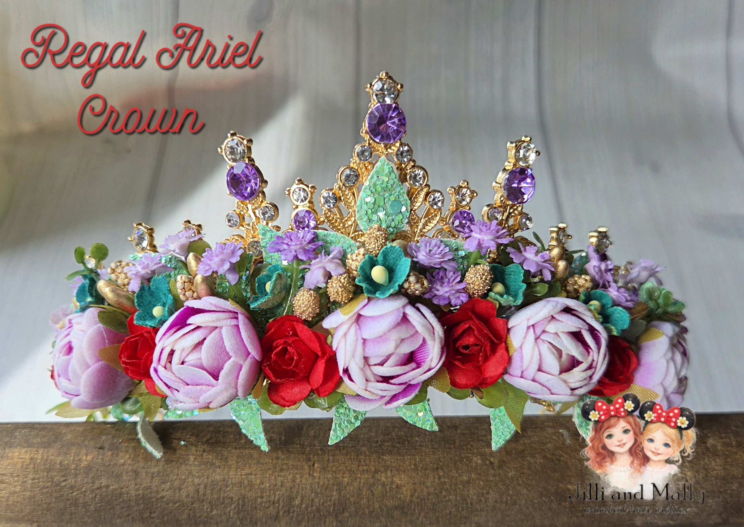 Regal Mermaid Floral Crown m2m Bitty Bundles of Joy *Pre-Order-4 wk turnaround*