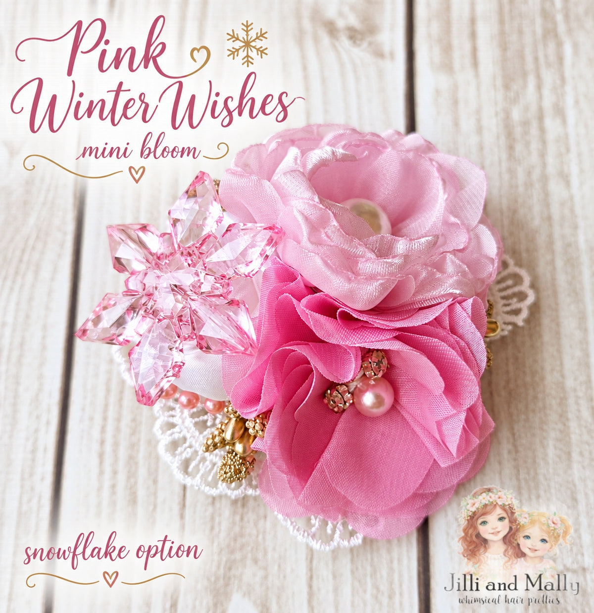 Pink Winter Wishes Mini Blooms ~Single OR Piggies m2m AIB *Made to Order with 4 week turnaround time*