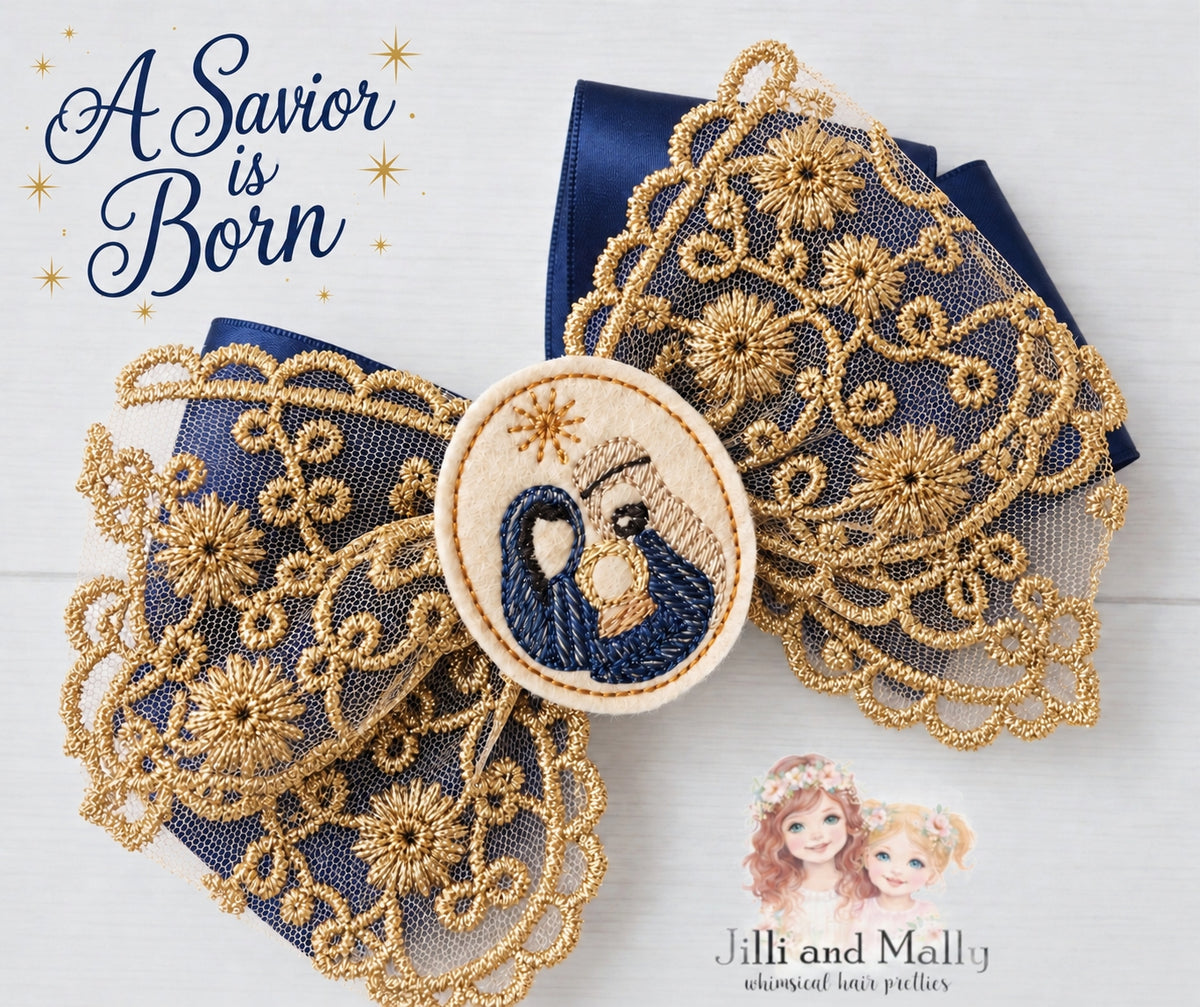 A Savior is Born 5" Large Single Bows *MTO 4 wk turnaround*