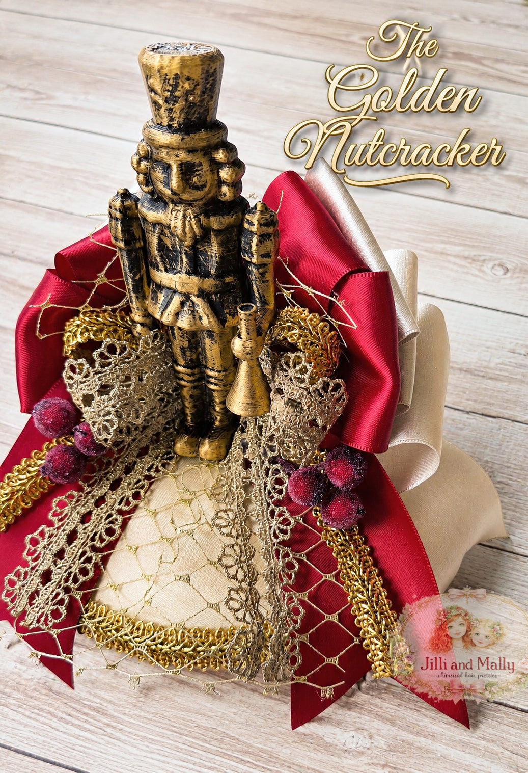 Golden Nutcracker Fascinator Mini Hat m2m Stella Maris *Made to Order with 6 week turnaround time*