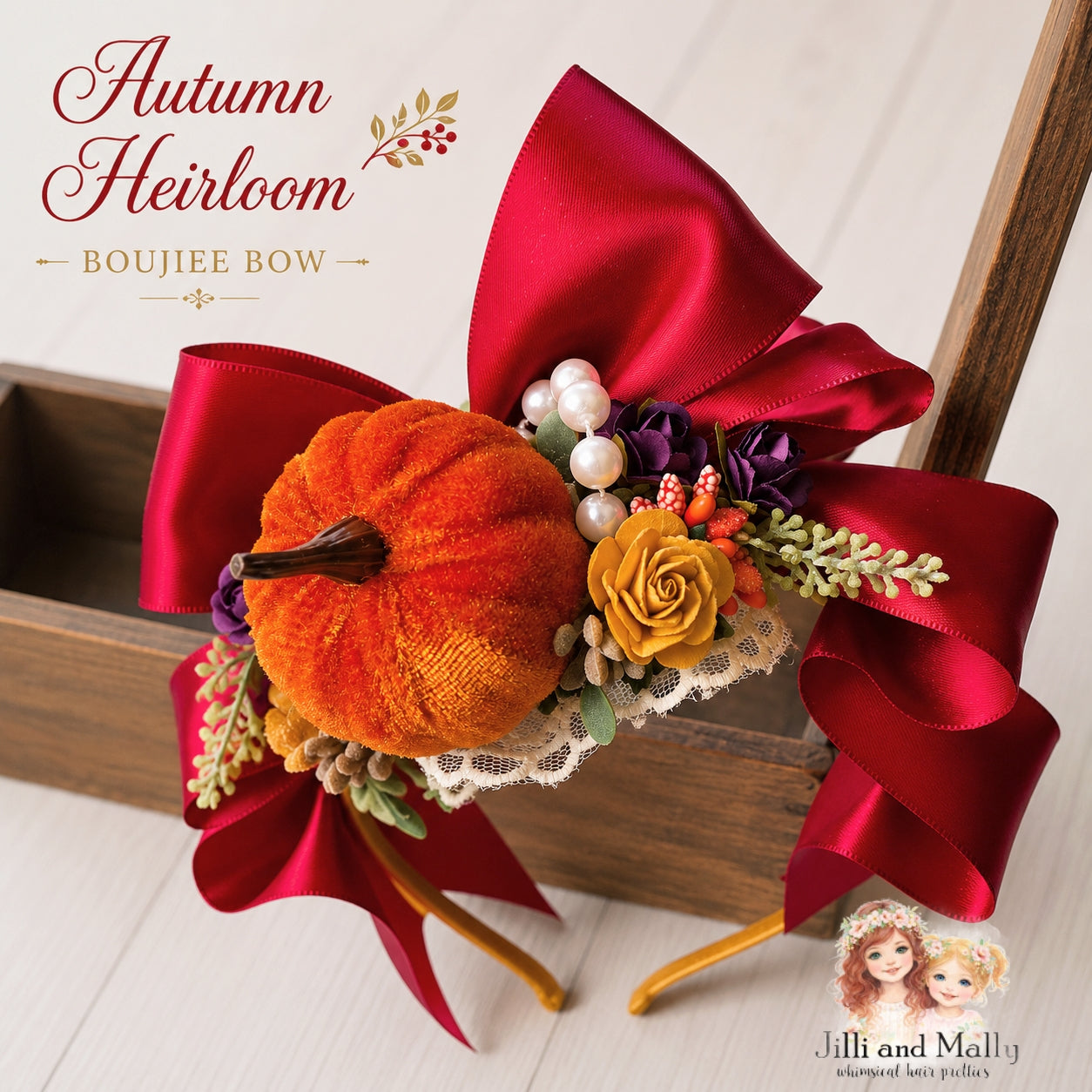 Autumn Heirloom Boujiee Bow m2m Hummingbirds & Flowers *Pre-Order TAT 4 weeks*