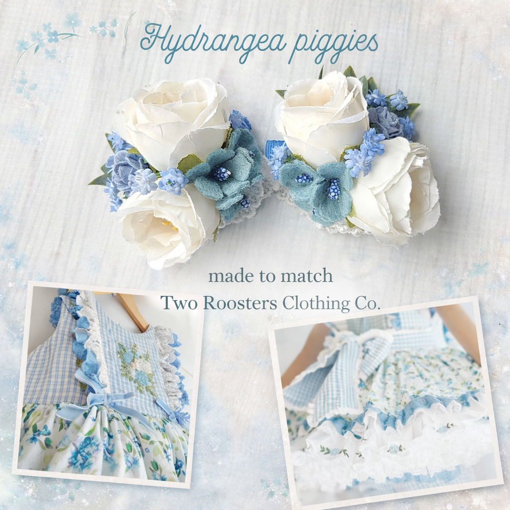 Hydrangea Mini Blooms~Single OR Piggies m2m Two Roosters Clothing Co *Pre-order with 4wk turnaround time*