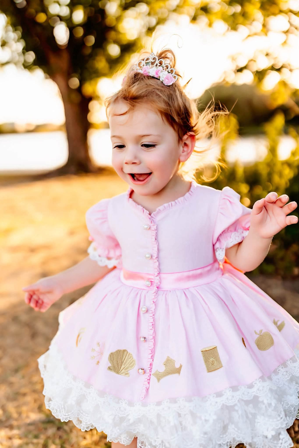 Petite Princess Mini Floral Crown m2m The Golden Three *Made to Order- 4 wk turnaround*
