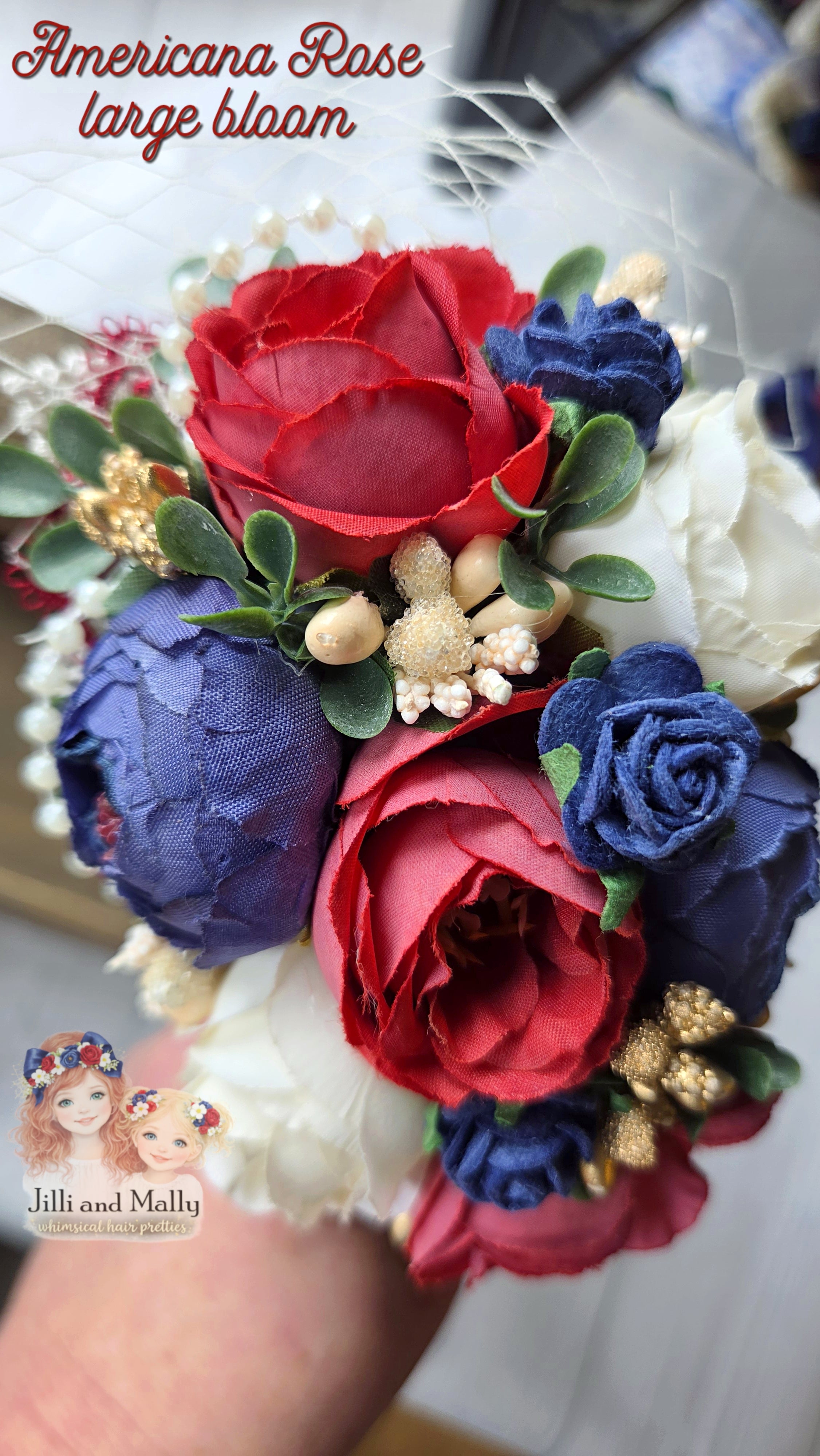 Americana Rose Large Floral Bloom m2m Mia Miel & Forever Remi *pre-order 4 wk turnaround*