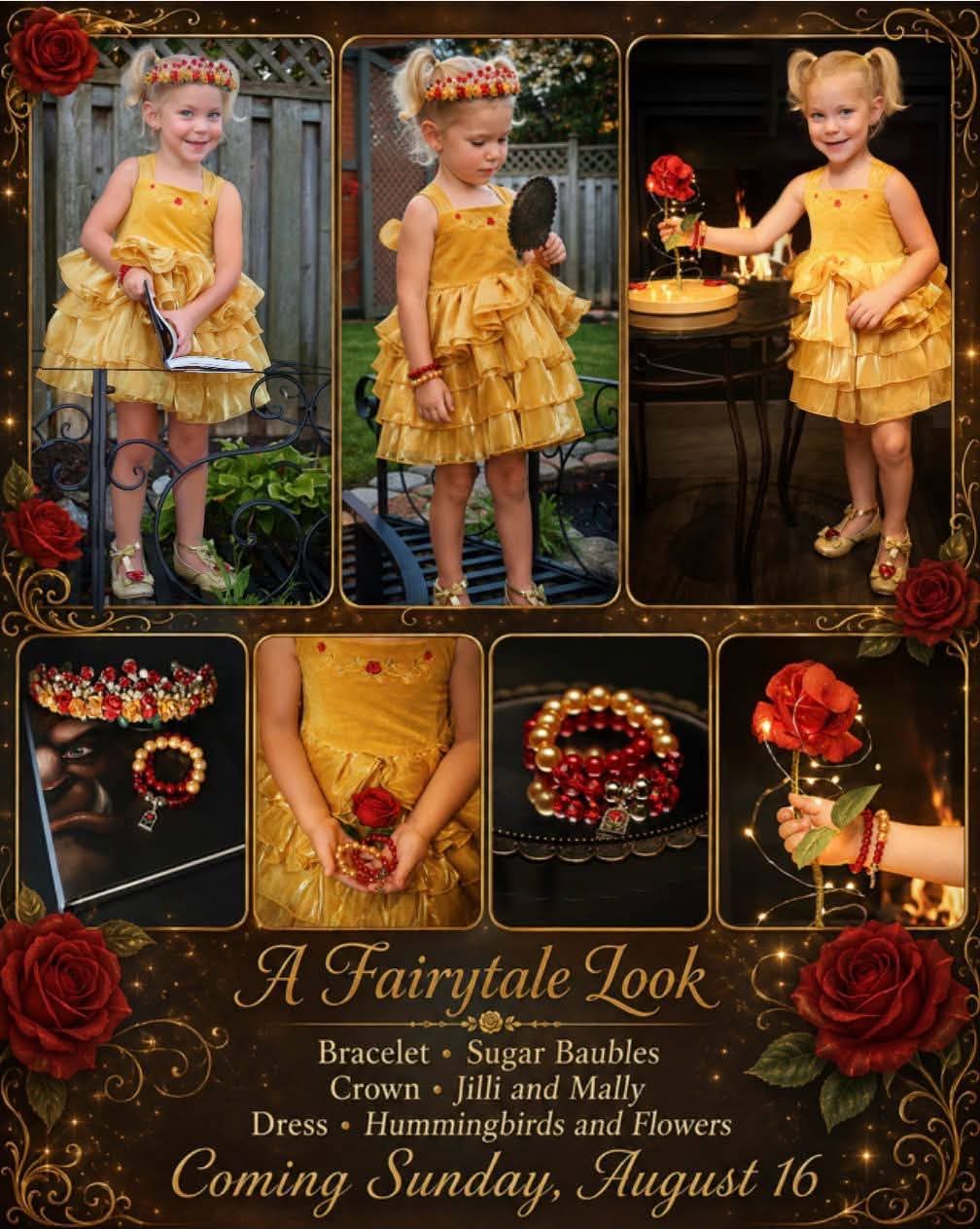 Enchanted Rose Floral Crown m2m Hummingbirds & Flowers RTS
