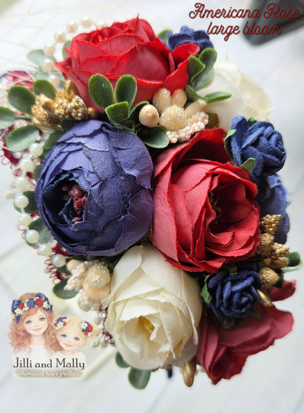 Americana Rose Large Floral Bloom m2m Mia Miel & Forever Remi *pre-order 4 wk turnaround*