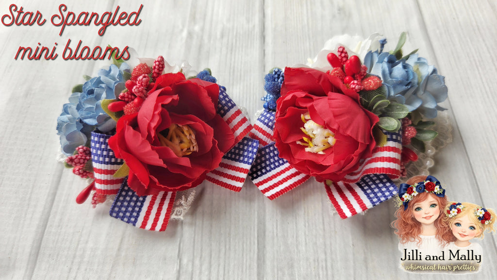 Star Spangled Mini Blooms~Single OR Piggies *Pre-order 4 wk turnaround*