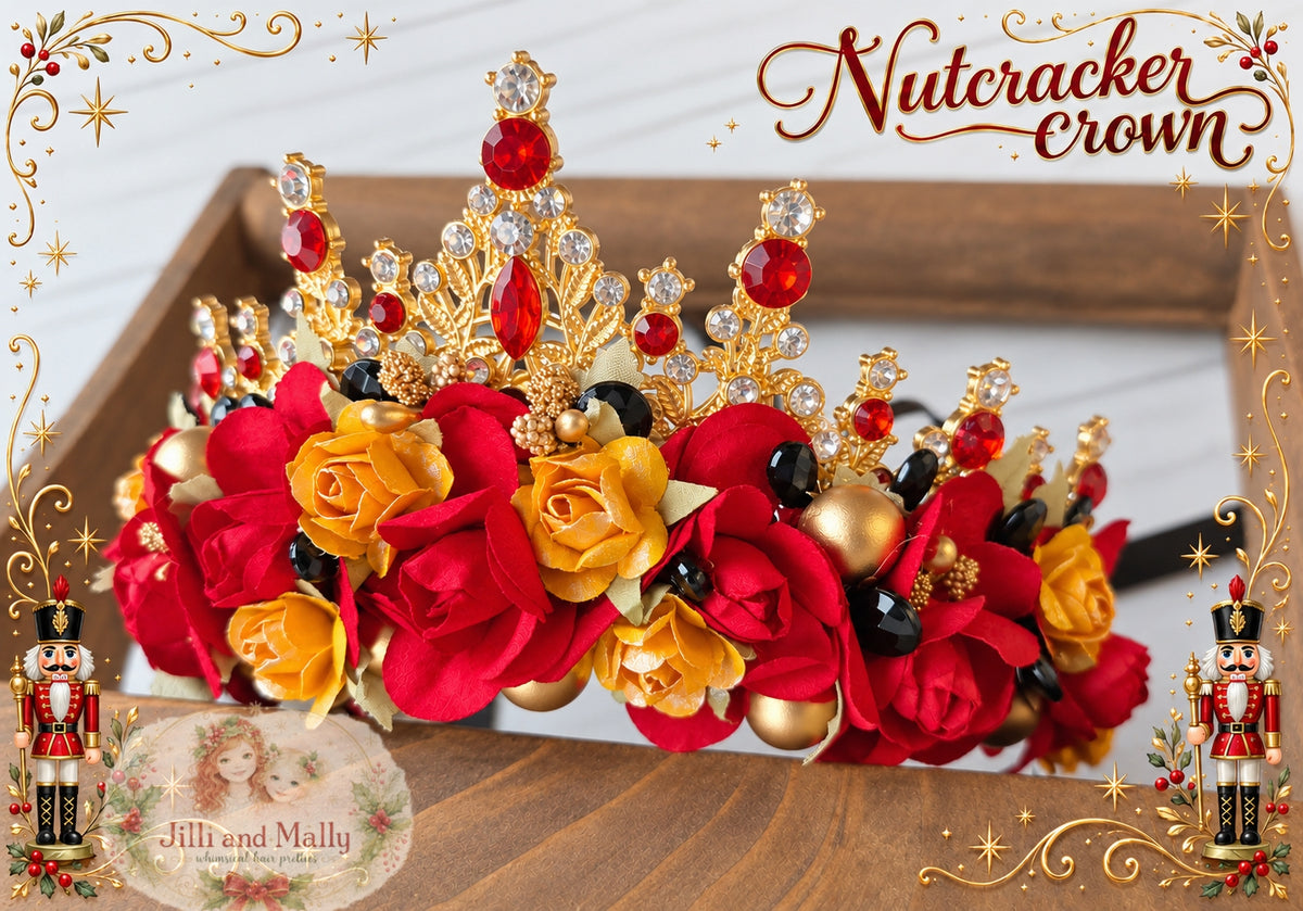Nutcracker Floral Crown m2m Bitty Bambalina *Handmade to Order-4 wk turnaround*