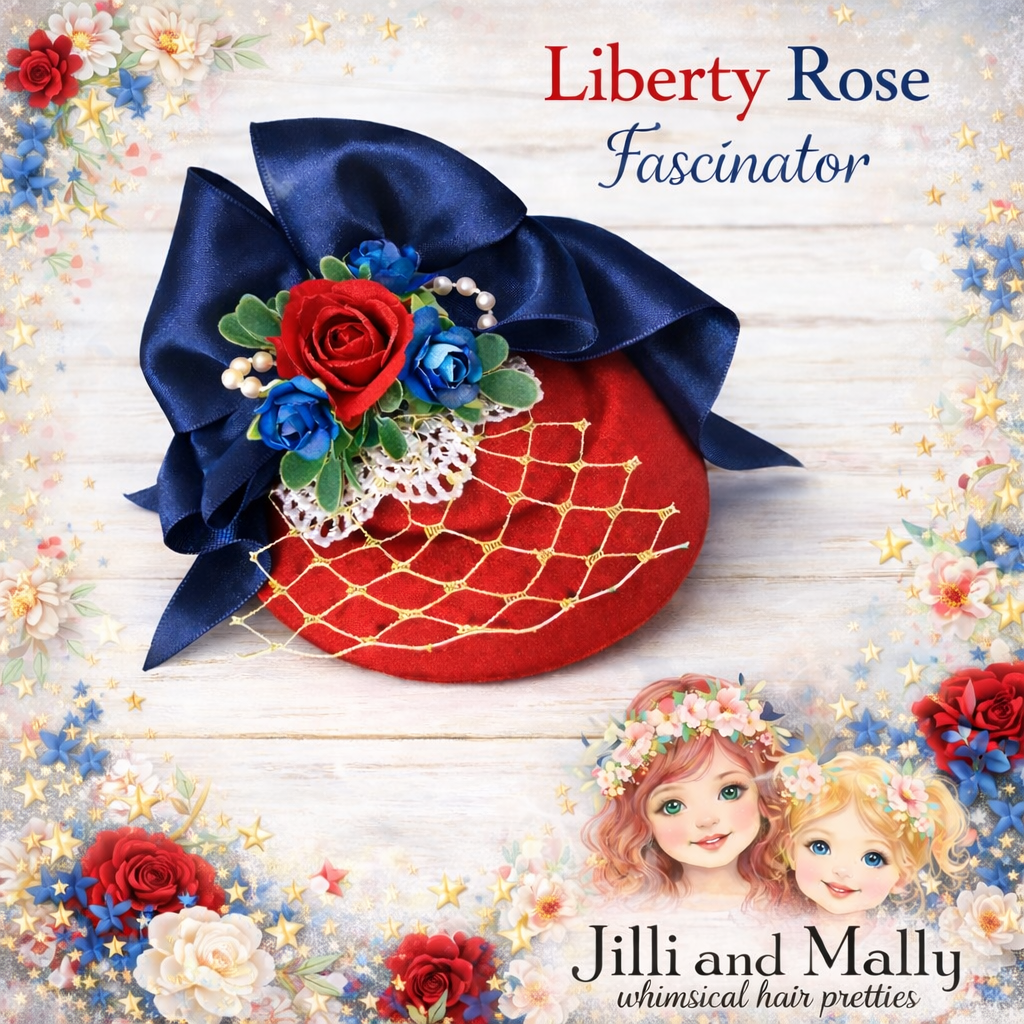 Liberty Rose Floral Fascinator m2m Hummingbirds&Flowers