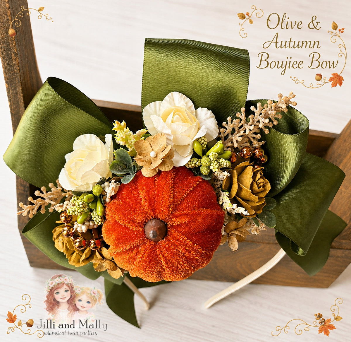 Olive and Autumn Boujiee Bow *Made to Order TAT 4 weeks*