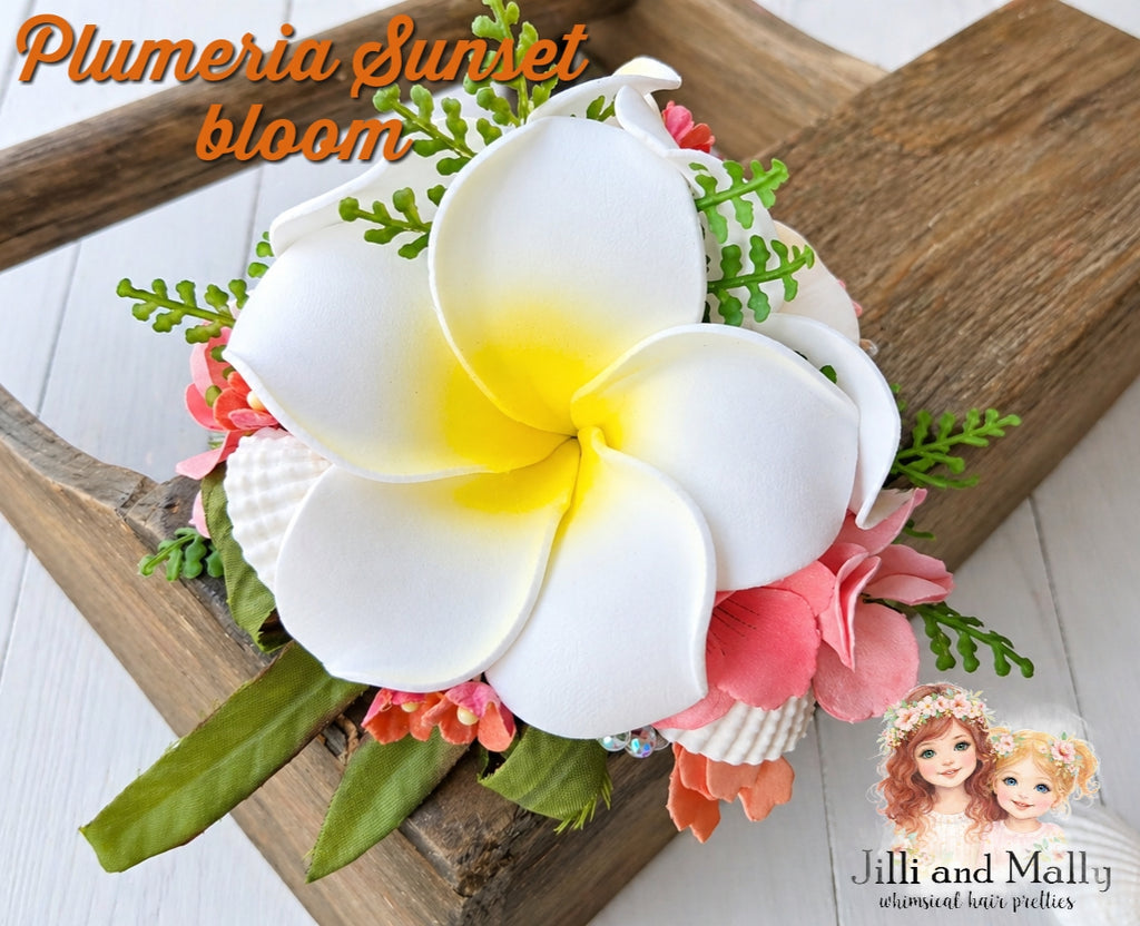 Plumeria Sunset Medium Floral Bloom *pre-order 4 wk turnaround*
