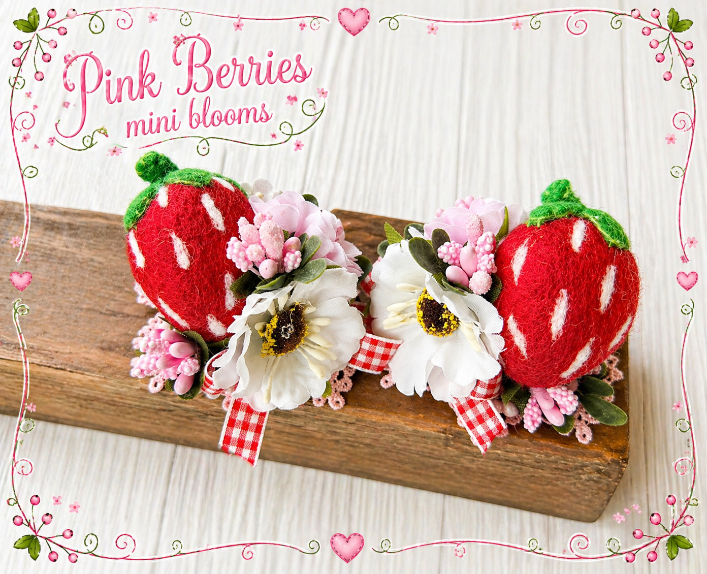Pink Berries Single or Piggie Set m2m Three By the Sea *Pre-order 4 week turnaround time*