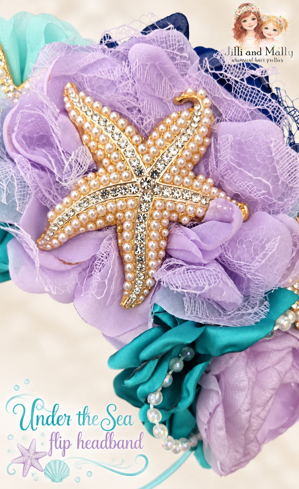 Under the Sea Flip Headband m2m Stella Maris *MTO 6 wk turnaround time*