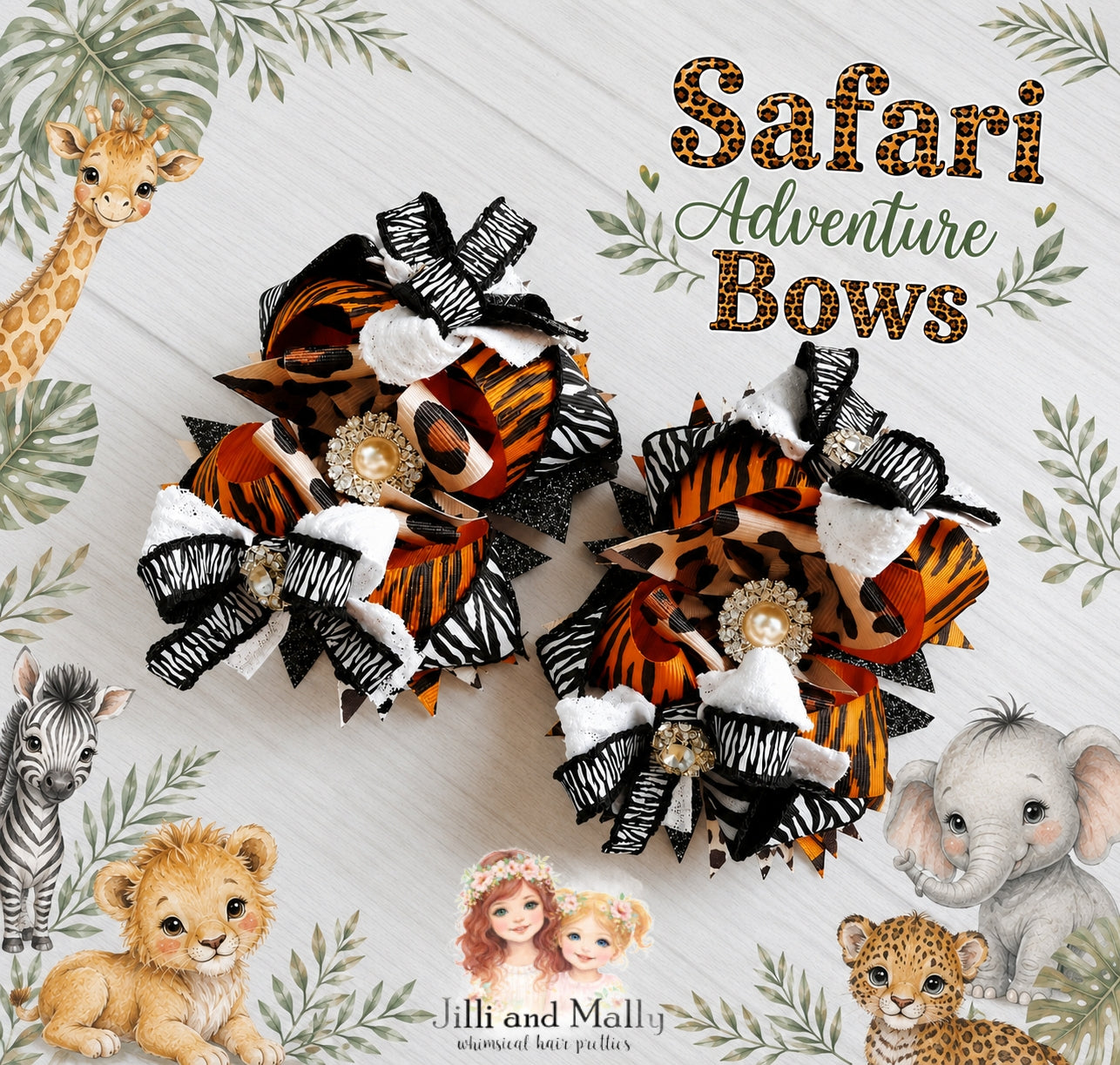 Safari Advertures Single OR Piggy Bows m2m Bitty Bundles of Joy *Pre-order 4 wk turnaround*