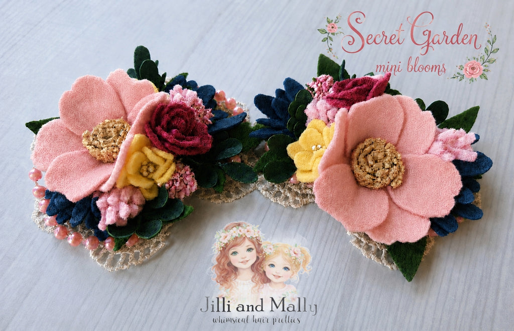 Secret Garden Mini Wool Felt Blooms m2m Two Roosters Clothing Co *pre-order 4wk TAT*