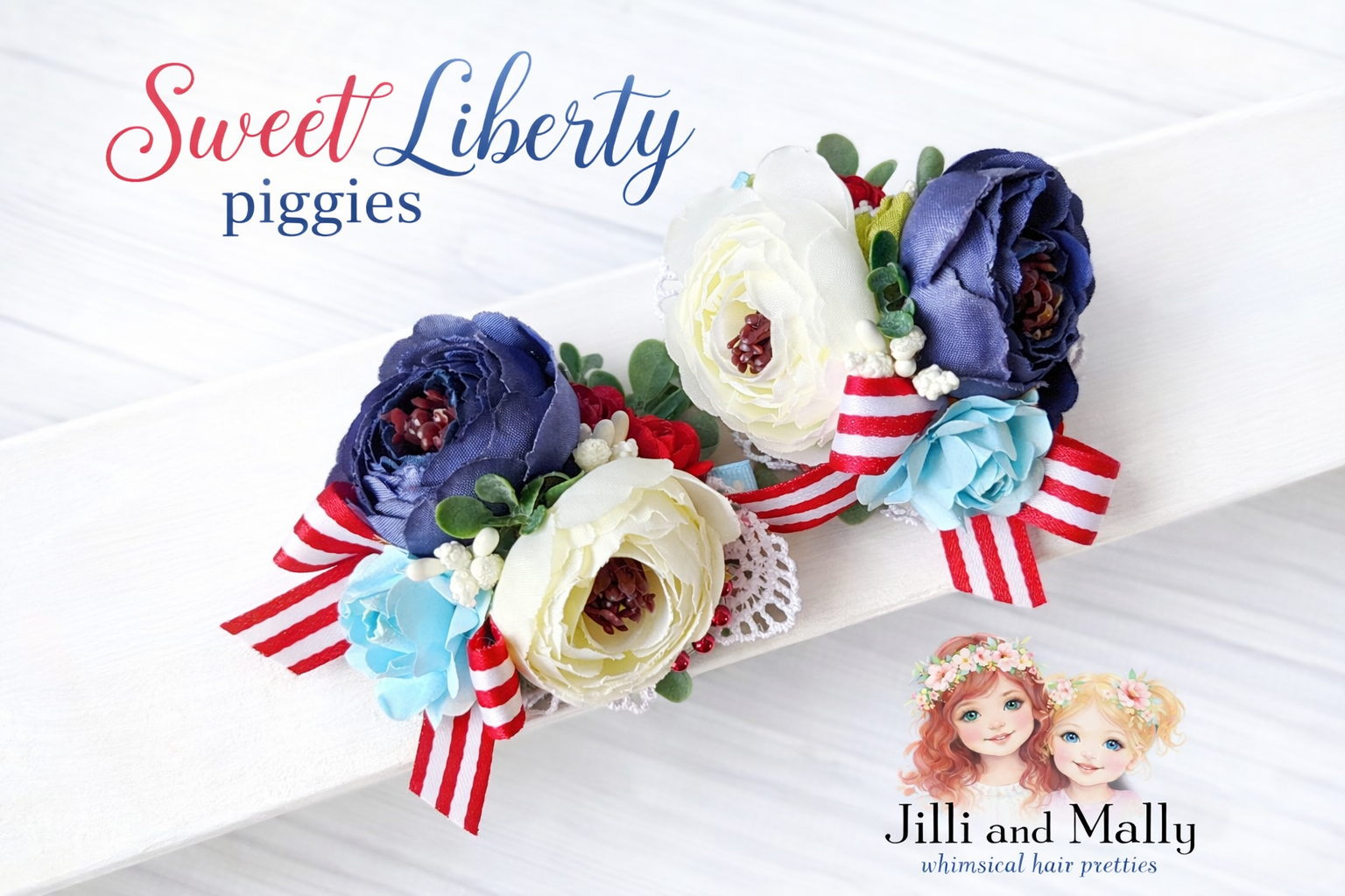 Sweet Liberty Piggie Bows m2m 2 Roosters Clothing Co