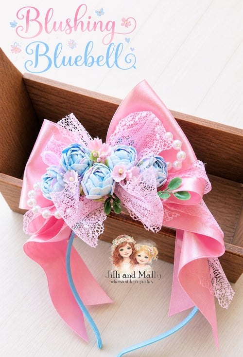 Blushing Bluebell Floral Boujiee Bow *Pre-Order TAT 4 weeks*