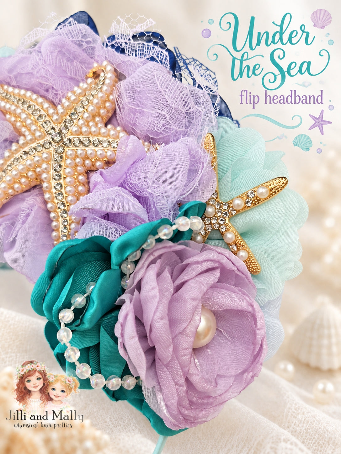 Under the Sea Flip Headband m2m Stella Maris *MTO 6 wk turnaround time*