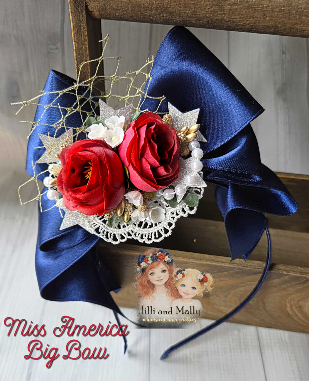 Miss America the Beautiful Floral Boujiee Bow *Pre-Order TAT 4 weeks*