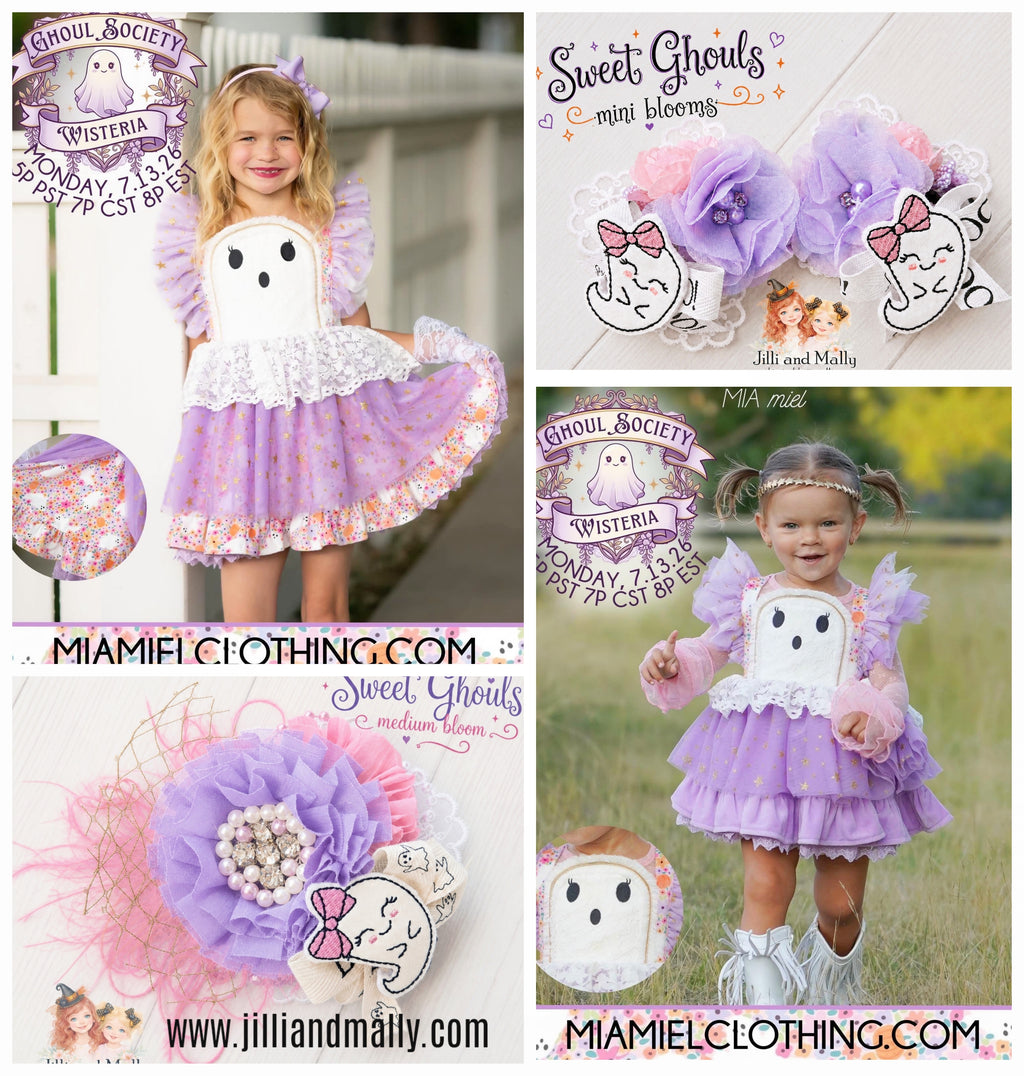 Lavender Ghoulfriends Ghost Single OR Piggy Bows OR Long Bows m2m Mia Miel *Pre-order 4 wk turnaround*