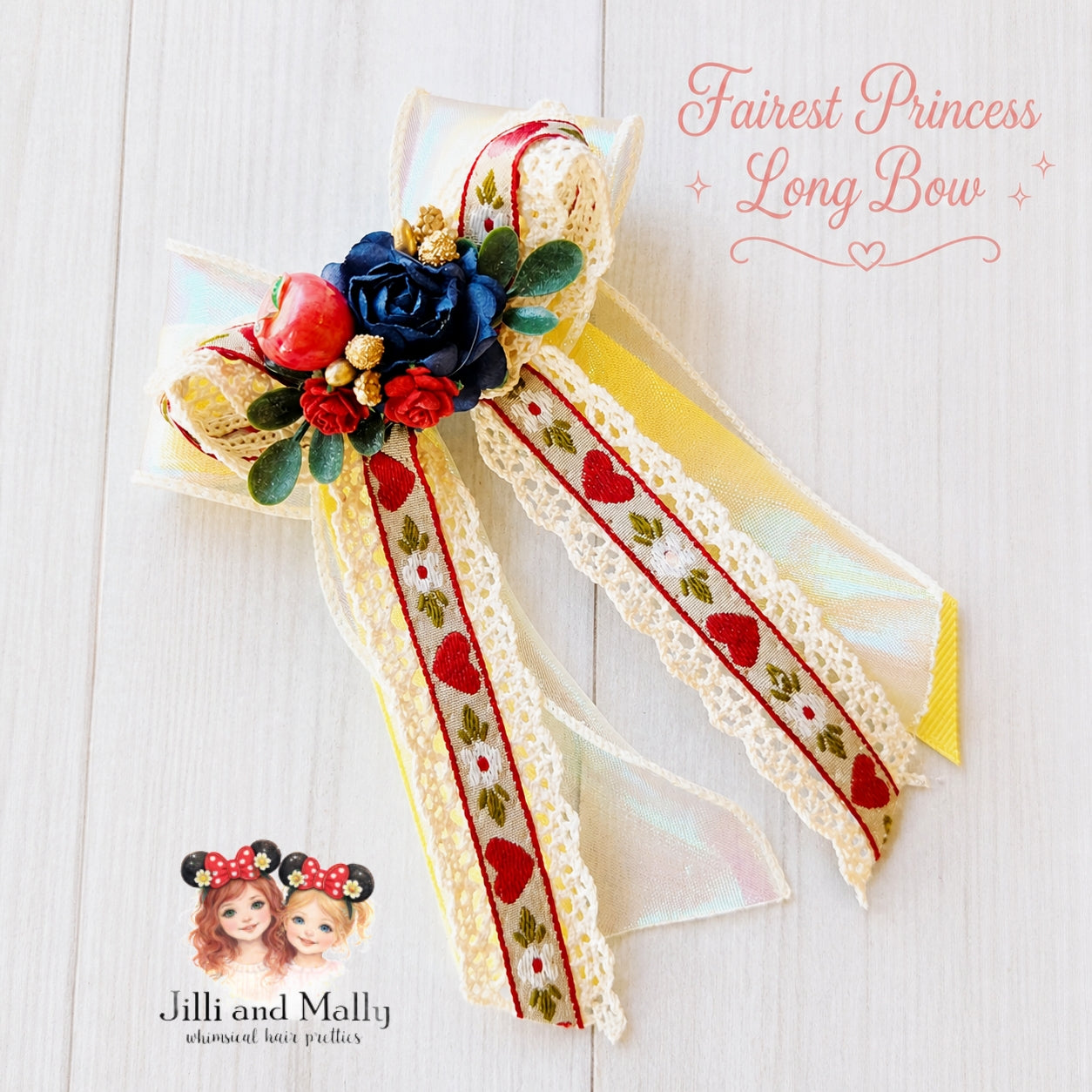 Fairest Princess Long Bows Single OR Piggy Set m2m Hummingbirds&Flowers *Pre-order 4 wk turnaround*
