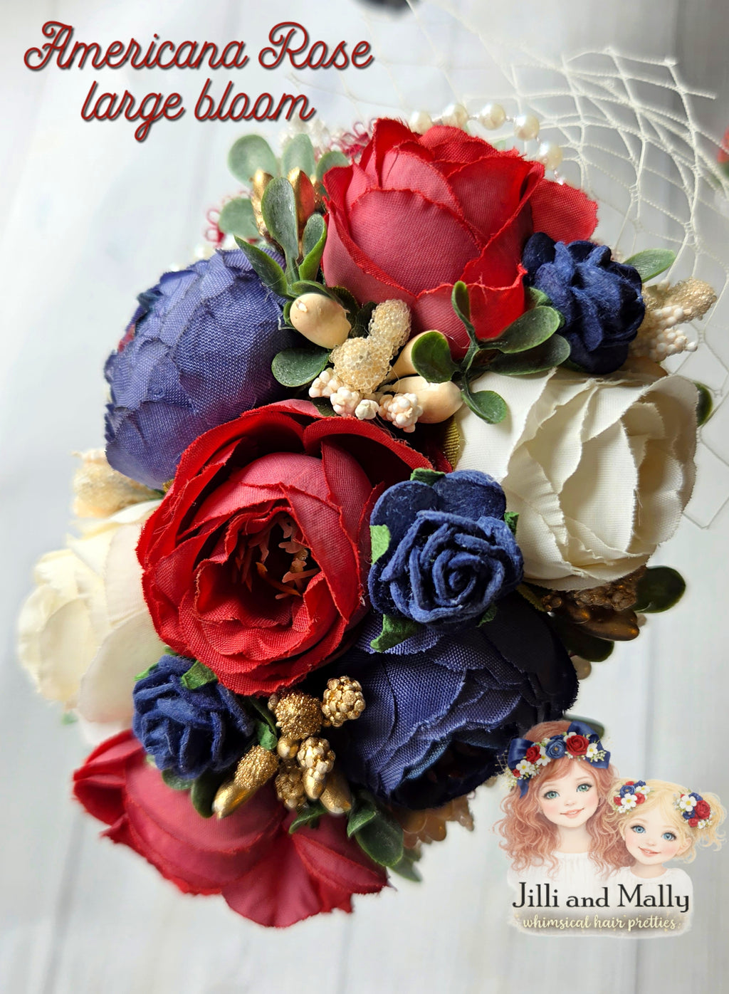 Americana Rose Large Floral Bloom m2m Mia Miel & Forever Remi *pre-order 4 wk turnaround*