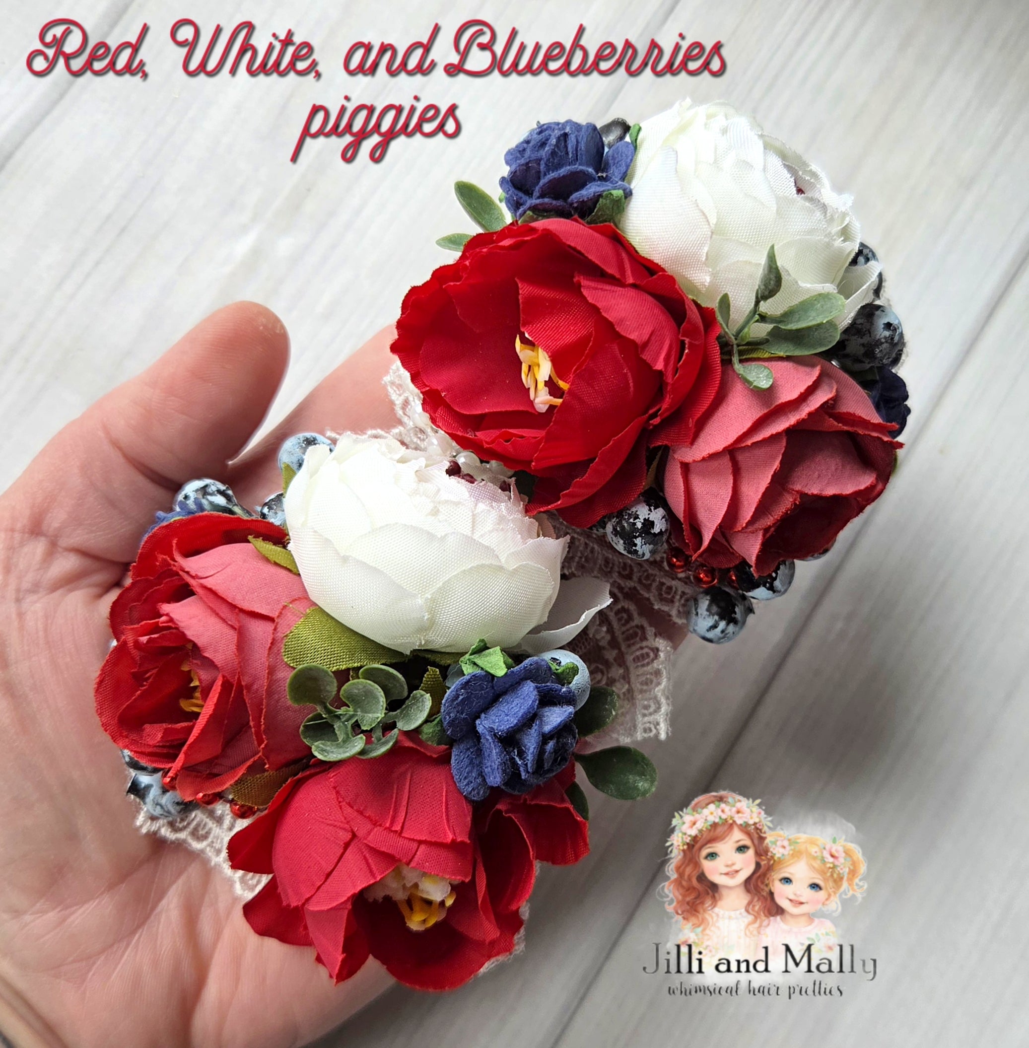 Red, White, and Blueberries Mini Blooms~Single OR Piggies *Pre-order 4 wk turnaround*