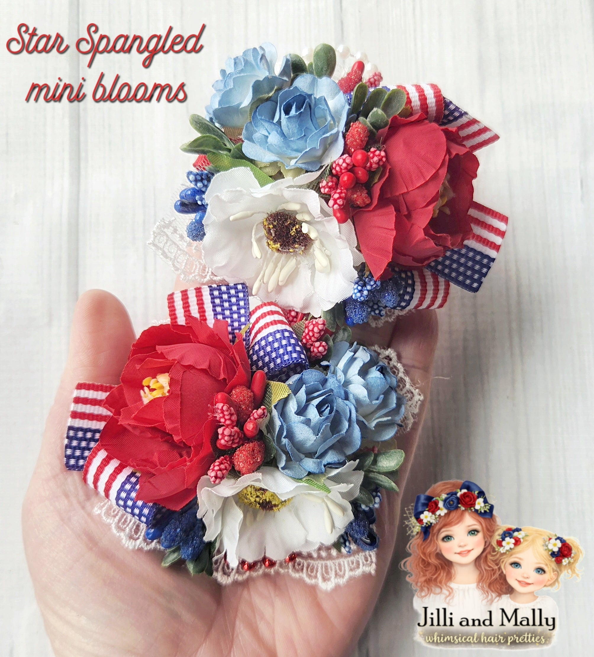 Star Spangled Mini Blooms~Single OR Piggies *Pre-order 4 wk turnaround*