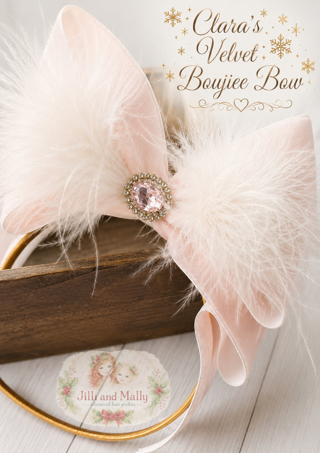 Clara's Velvet Boujiee Bow m2m Hummingbirds & Flowers *Made to Order TAT 4 weeks*
