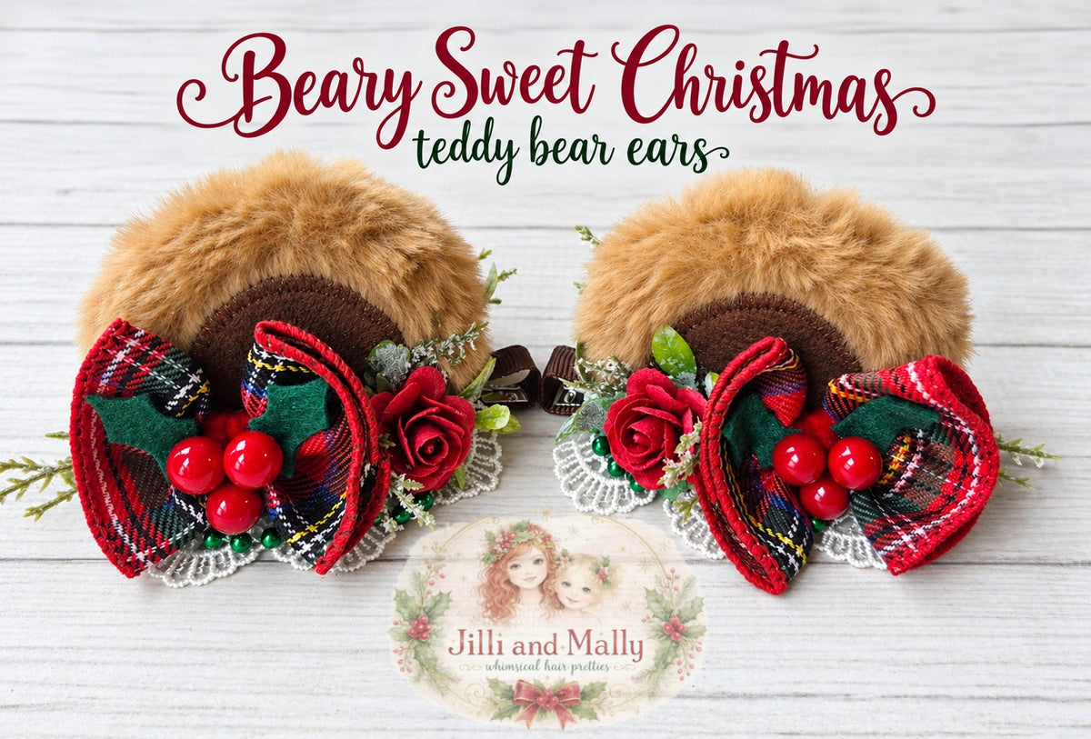 Beary Sweet Christmas Teddy Bear Ears RTS