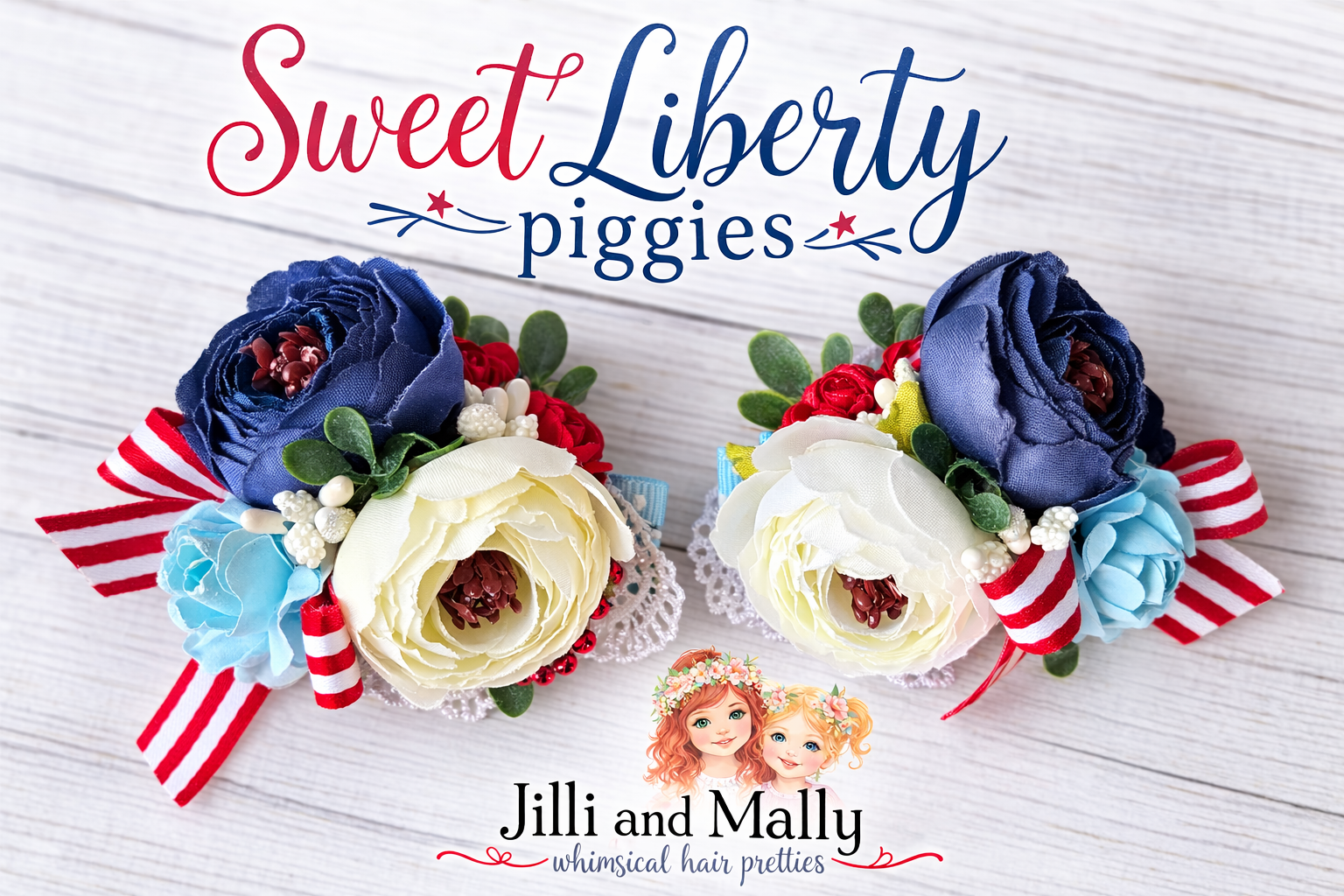 Sweet Liberty Piggie Bows m2m 2 Roosters Clothing Co